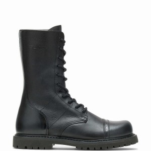 Black Wolverine 11" Paratrooper Side Zip Women Work Boots | BOE4490EI