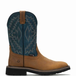 Blue Brown Wolverine Rancher Arrow Steel-Toe Wellington Men Boots | QSV5061WA