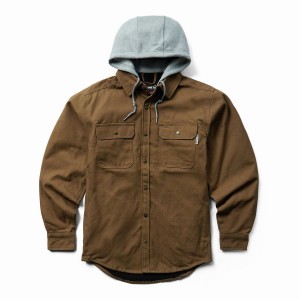 Brown Wolverine Overman Shirt Men Jackets | HJB5471DJ