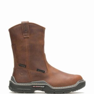 Brown Wolverine Raider DuraShocks® Waterproof Met-Guard CarbonMAX® Work Wellington Men Boots | JQR5989JU