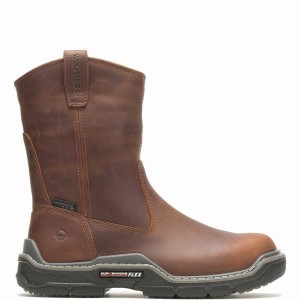 Brown Wolverine Raider DuraShocks® Waterproof CarbonMAX® Wellington Men Boots | ITQ8613AF
