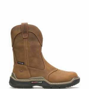 Brown Wolverine Raider DuraShocks® Western CarbonMAX® Work Wellington Men Boots | SZB7079KM