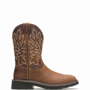 Brown Wolverine Rancher Waterproof Steel-Toe Wellington Men Boots | FJE8921RV