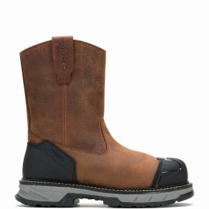 Brown Wolverine ReForce EnergyBound™ Heavy Duty Wellington CarbonMax® Men Boots | HGG9979NJ