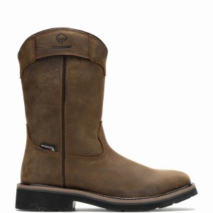Dark Coffee Wolverine Rancher Pull-Tab Waterproof Steel-Toe Wellington Men Boots | YAT9785ME