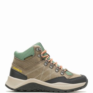 Grey Green Wolverine Luton Waterproof Women Hiking Boots | OJV4933VM