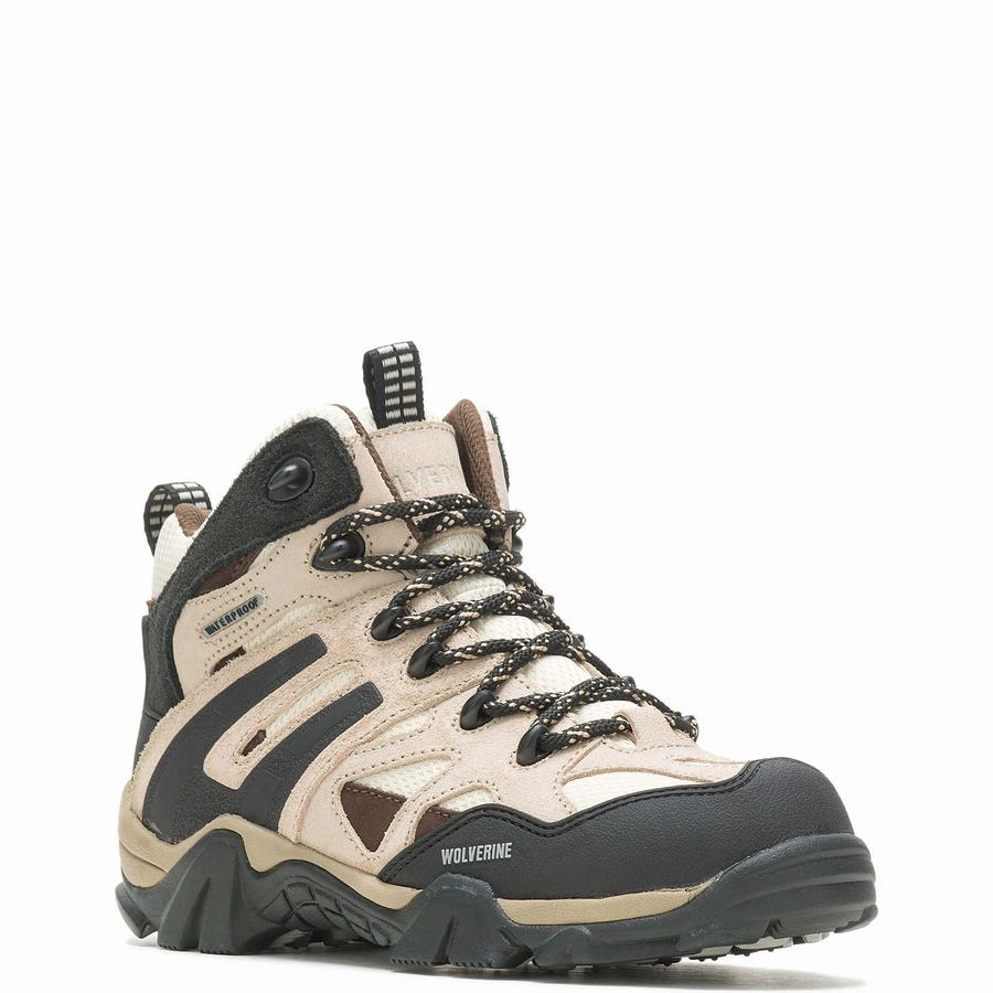 Beige Black Wolverine Wilderness Women Hiking Boots | WYD412ER