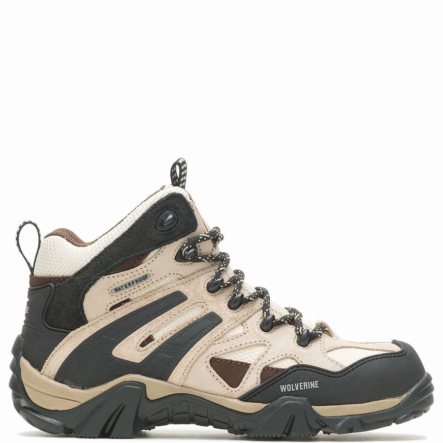 Beige Black Wolverine Wilderness Women Hiking Boots | WYD412ER