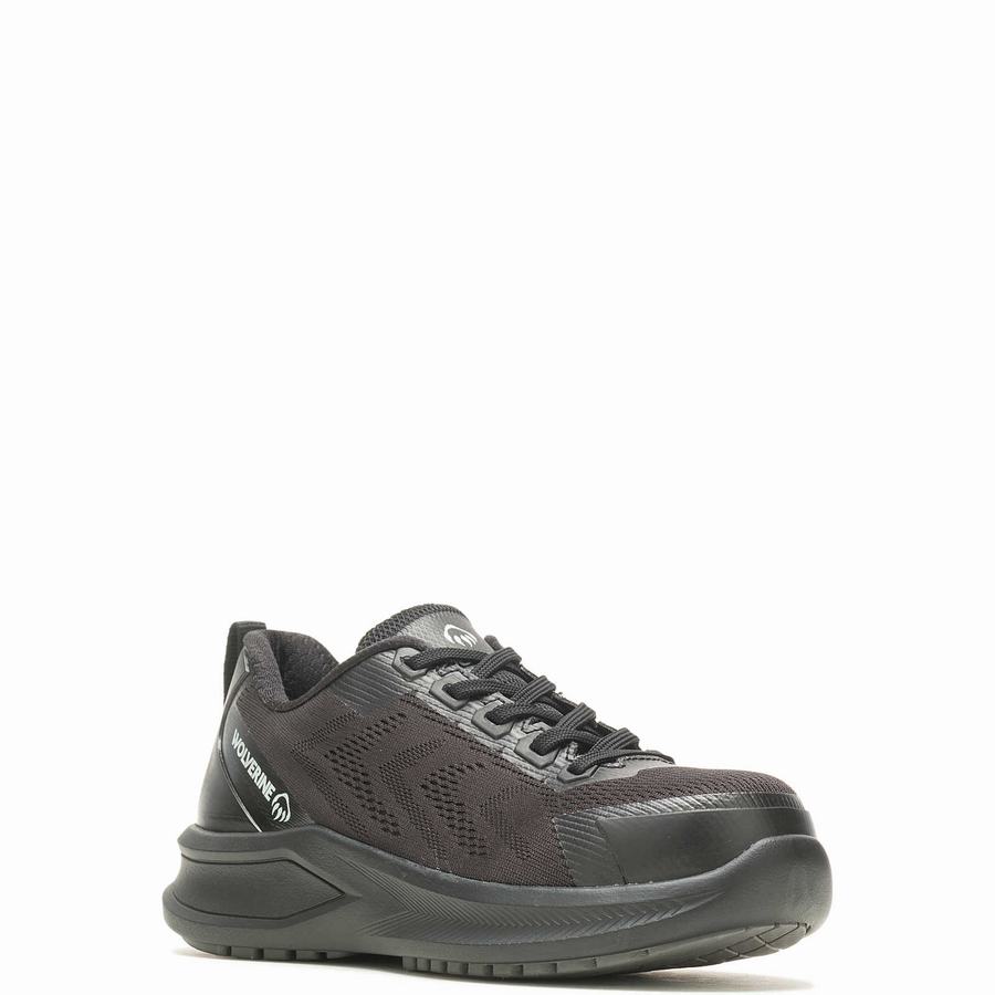 Black Wolverine Bolt DuraShocks® Knit CarbonMax® Women Work Shoes | OHR6293WA