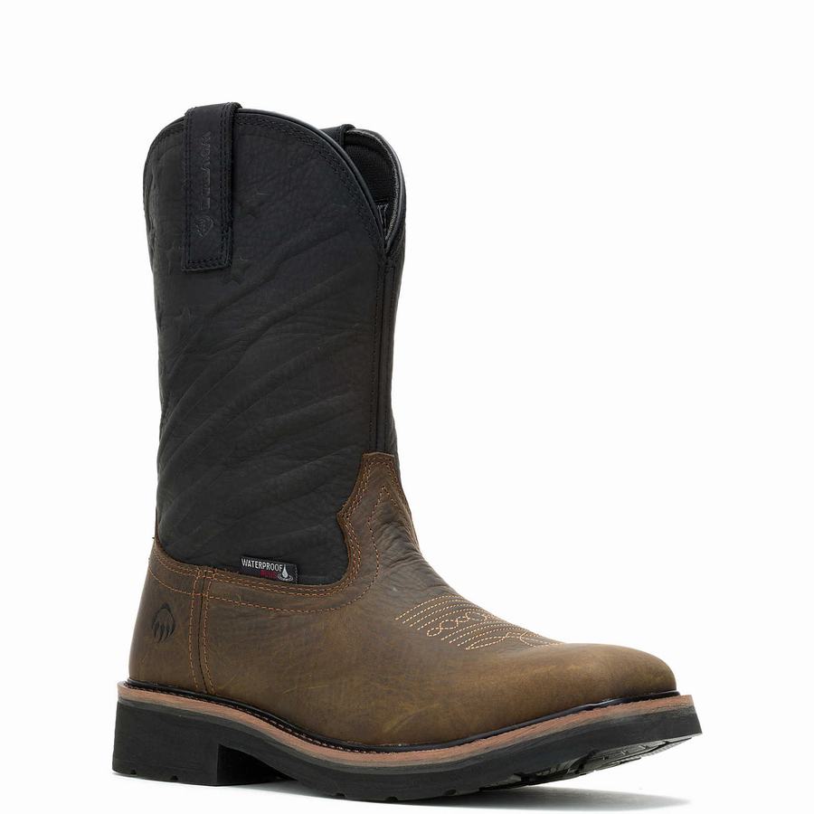 Black Wolverine Rancher Flag LX Steel-Toe Wellington Men Boots | WCD7662BV