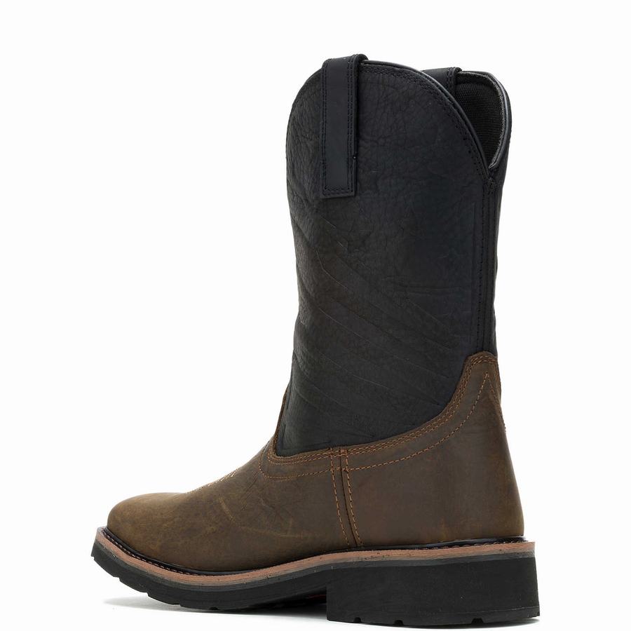 Black Wolverine Rancher Flag LX Steel-Toe Wellington Men Boots | WCD7662BV
