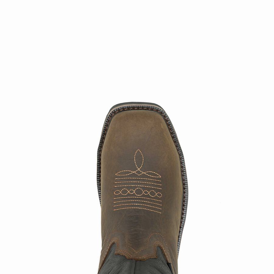 Black Wolverine Rancher Flag LX Steel-Toe Wellington Men Boots | WCD7662BV