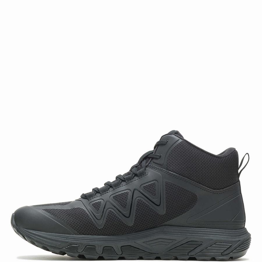 Black Wolverine Rush Mid Women Work Boots | KXF63100QL