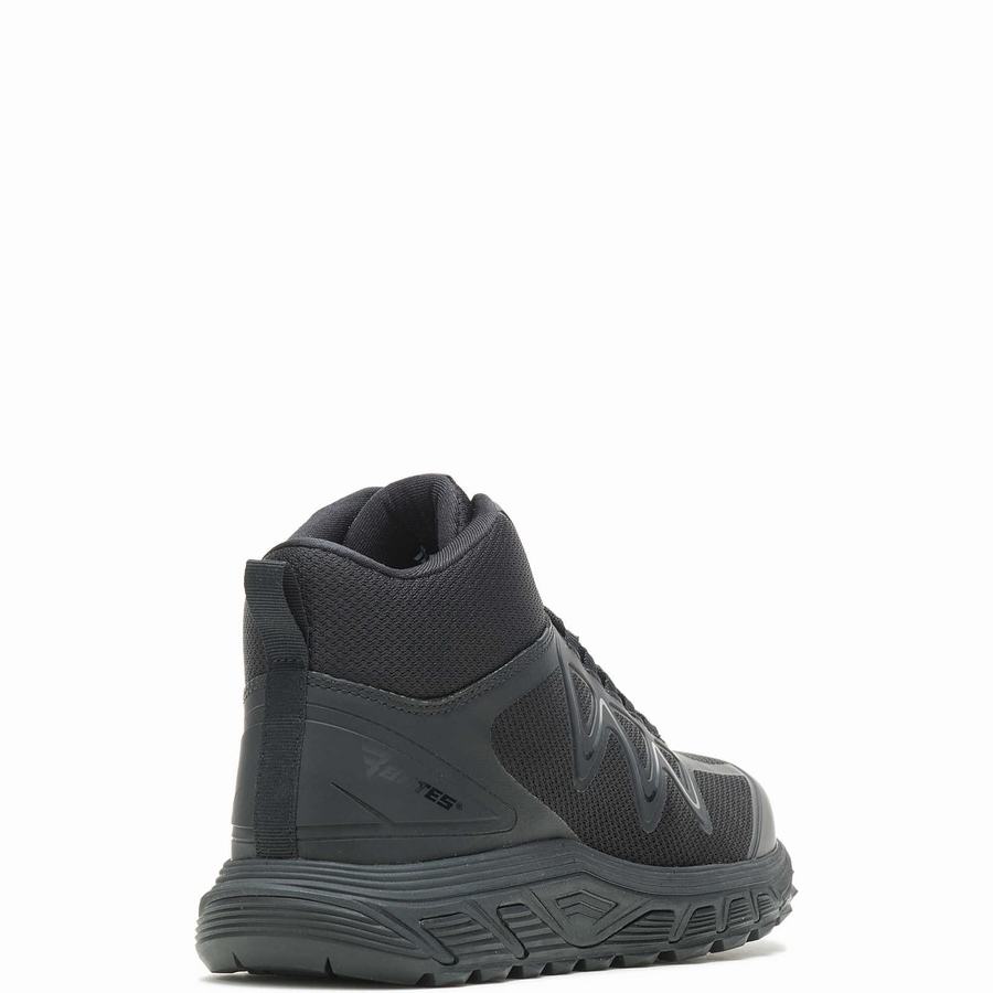 Black Wolverine Rush Mid Women Work Boots | KXF63100QL