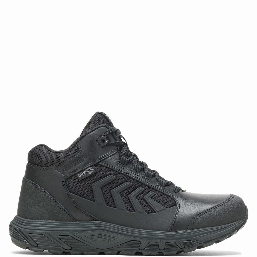 Black Wolverine Rush Shield Mid DRYGuard Women Work Boots | MUE6334EG