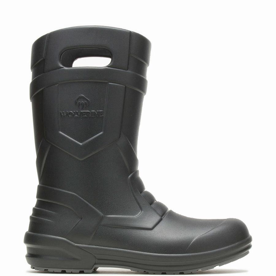 Black Wolverine Scout Injected Pull-On Wellington Men Boots | QJJ9791TR