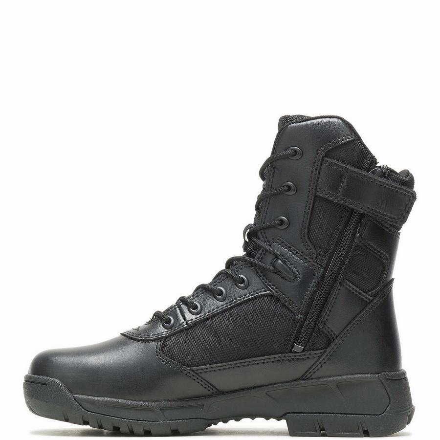 Black Wolverine Tactical Sport 2 Tall Side Zip Women Work Boots | WSB2837TG