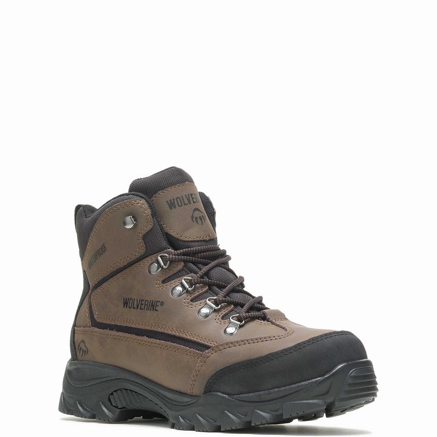 Brown Black Wolverine Spencer Waterproof Men Hiking Boots | GMU8124OZ