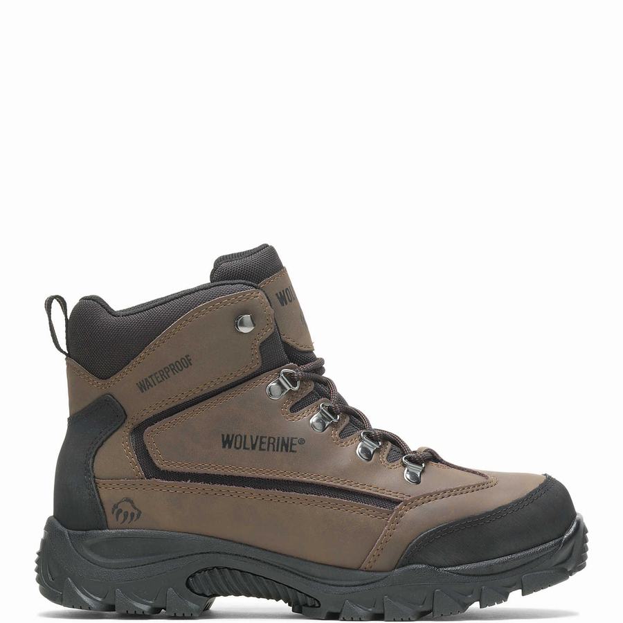 Brown Black Wolverine Spencer Waterproof Men Hiking Boots | GMU8124OZ