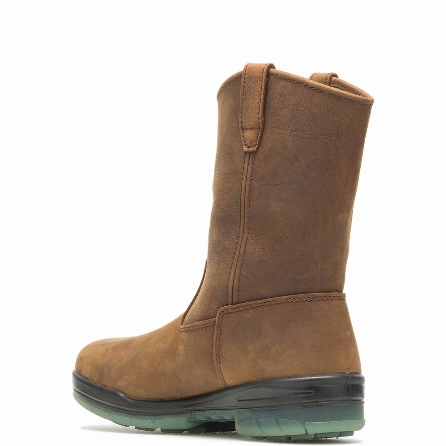 Brown Wolverine DuraShocks® Steel Toe Insulated Waterproof Wellington Men Boots | LDW5699YL