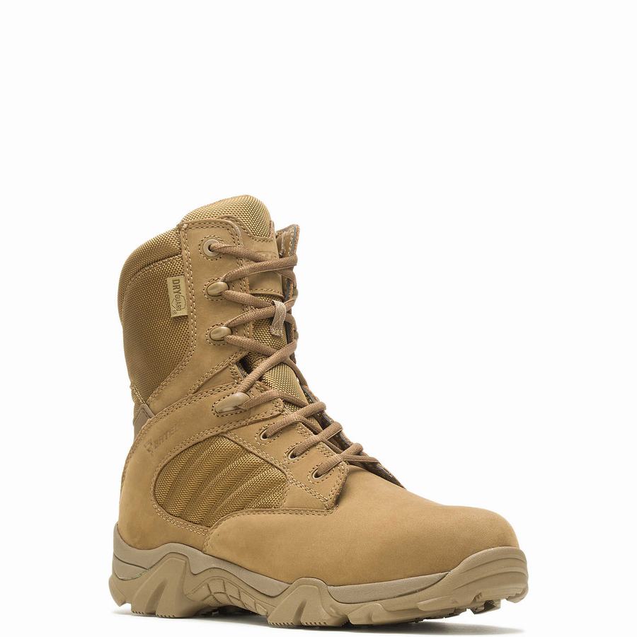 Brown Wolverine GX-8 Waterproof Composite Toe Side Zip Women Work Boots | QTA9732UE