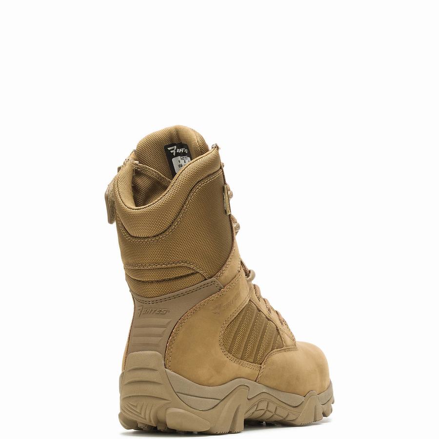 Brown Wolverine GX-8 Waterproof Composite Toe Side Zip Women Work Boots | QTA9732UE