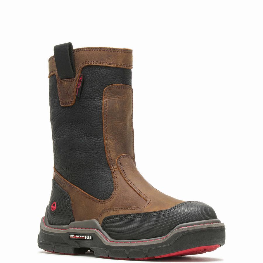 Brown Wolverine Raider DuraShocks® Heavy Duty CarbonMAX® Work Wellington Men Boots | MVH8199VP