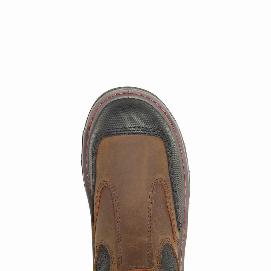 Brown Wolverine Raider DuraShocks® Heavy Duty CarbonMAX® Work Wellington Men Boots | MVH8199VP
