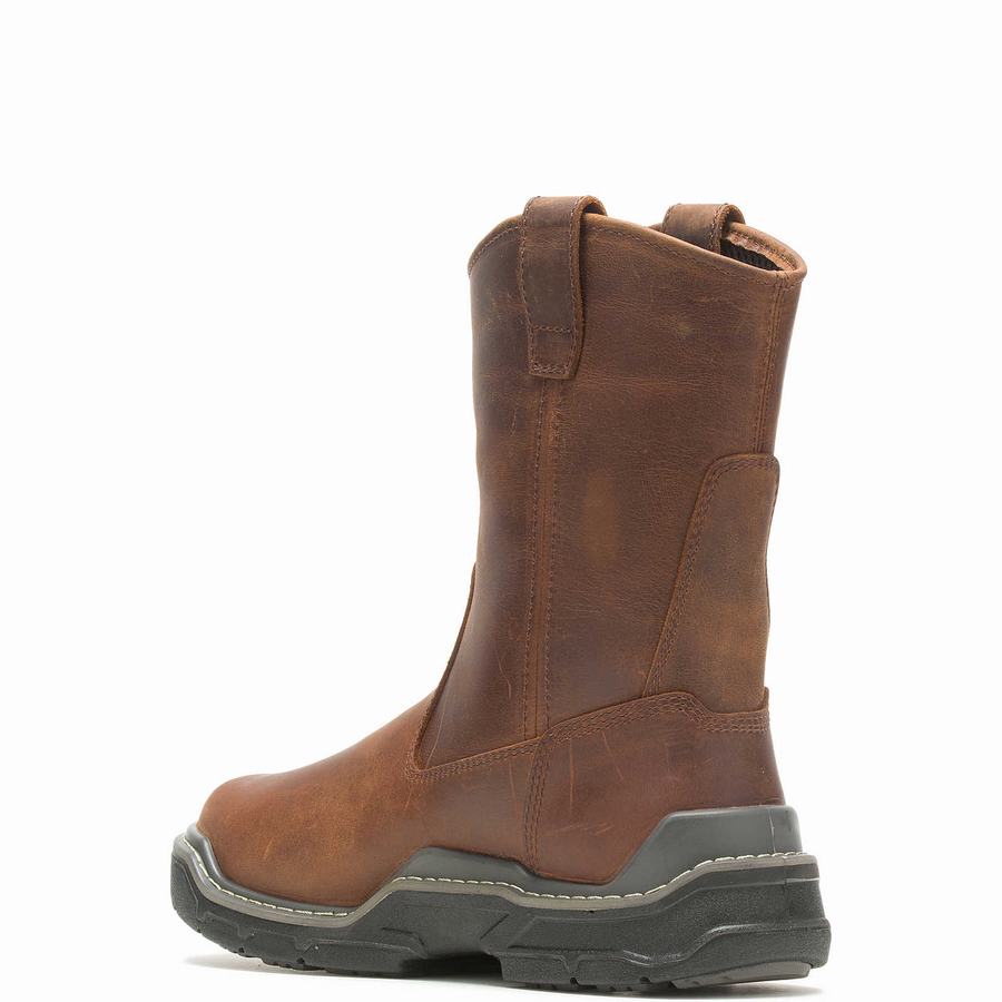 Brown Wolverine Raider DuraShocks® Waterproof Met-Guard CarbonMAX® Work Wellington Men Boots | JQR5989JU