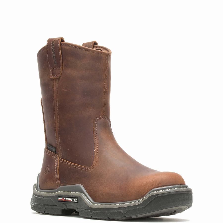 Brown Wolverine Raider DuraShocks® Waterproof CarbonMAX® Wellington Men Boots | ITQ8613AF
