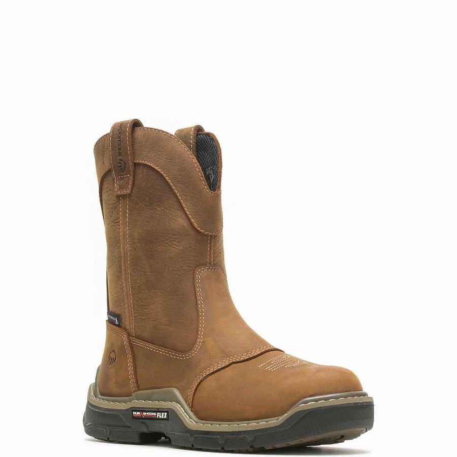 Brown Wolverine Raider DuraShocks® Western CarbonMAX® Work Wellington Men Boots | SZB7079KM