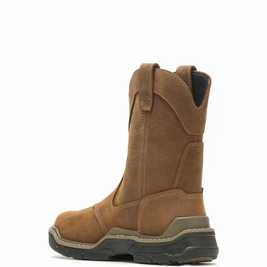 Brown Wolverine Raider DuraShocks® Western CarbonMAX® Work Wellington Men Boots | SZB7079KM