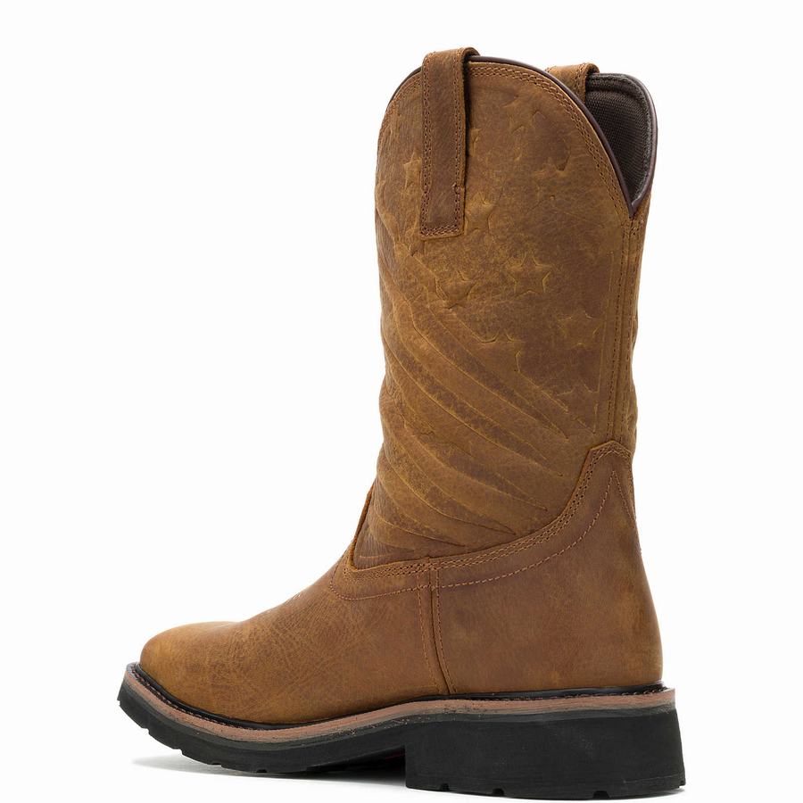 Brown Wolverine Rancher Flag LX Wellington Men Boots | OFS9326QB