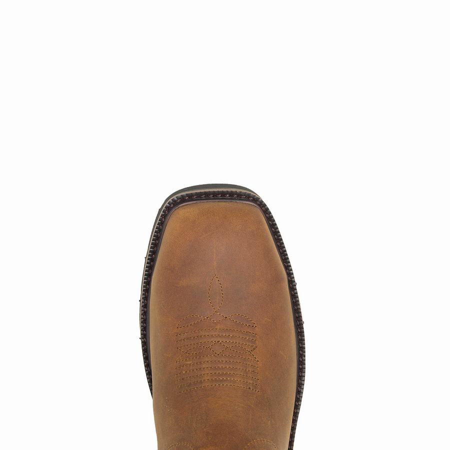 Brown Wolverine Rancher Waterproof Steel-Toe Wellington Men Boots | FJE8921RV