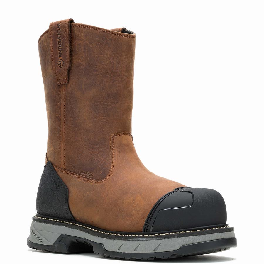 Brown Wolverine ReForce EnergyBound™ Heavy Duty Wellington CarbonMax® Men Boots | HGG9979NJ