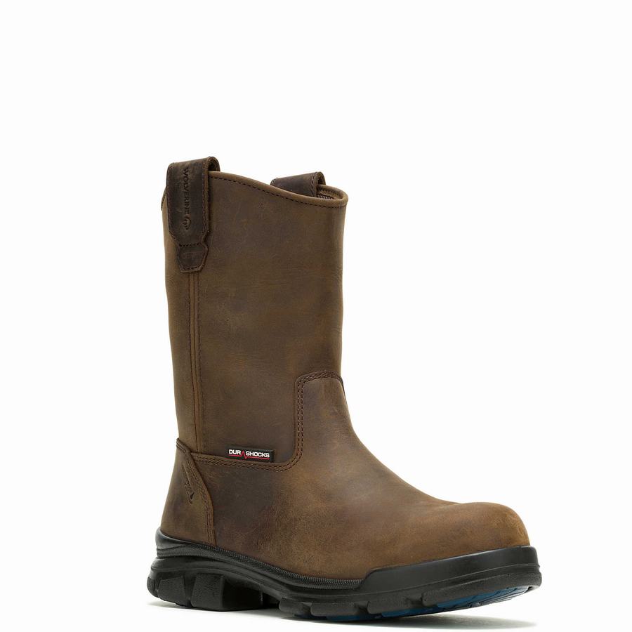 Dark Brown Wolverine DuraShocks SR Icon Wellington CarbonMax® Men Boots | QMT156CL