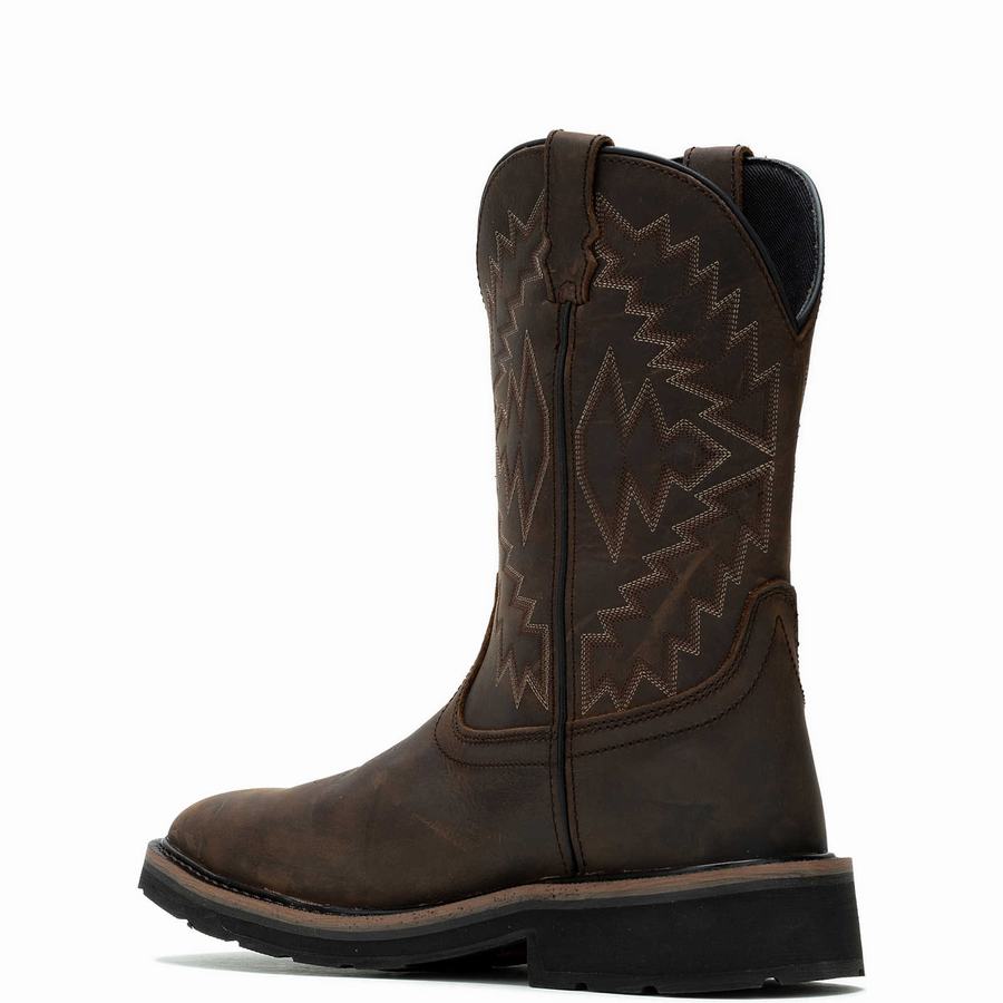Dark Brown Wolverine Rancher Arrow Steel-Toe Wellington Men Boots | WBV2995WE