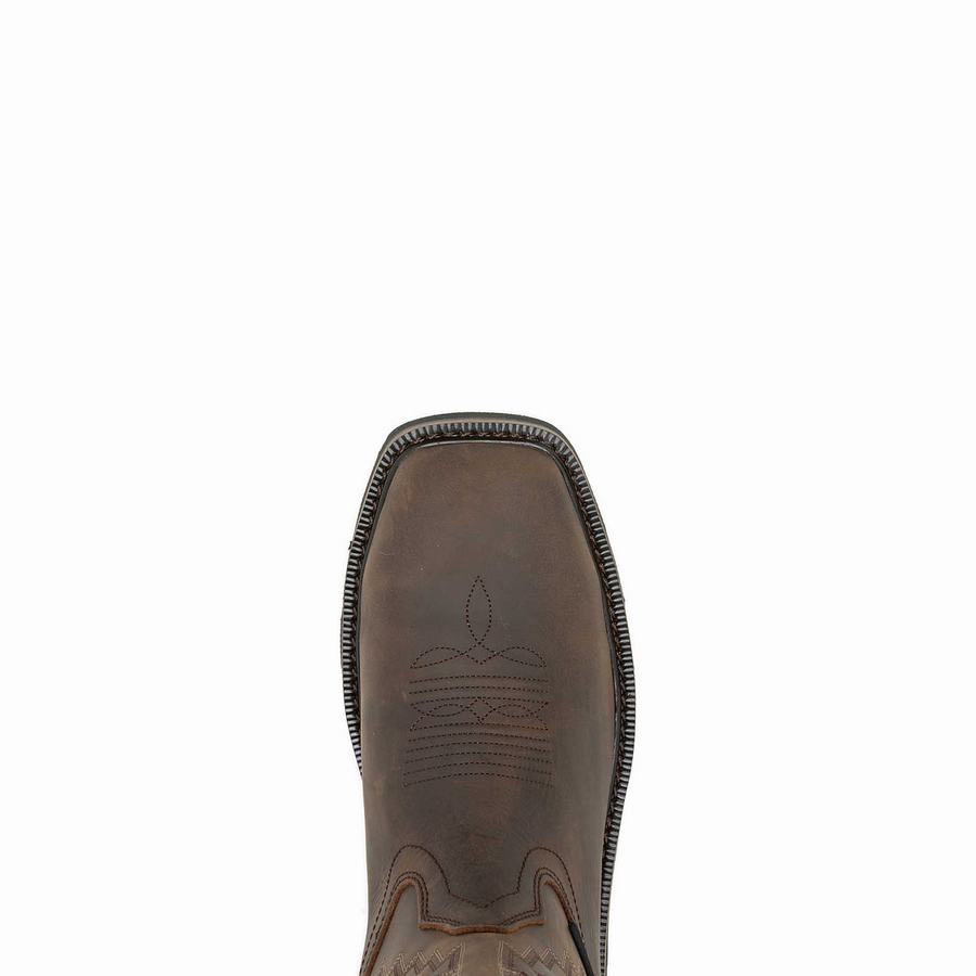 Dark Brown Wolverine Rancher Arrow Steel-Toe Wellington Men Boots | WBV2995WE