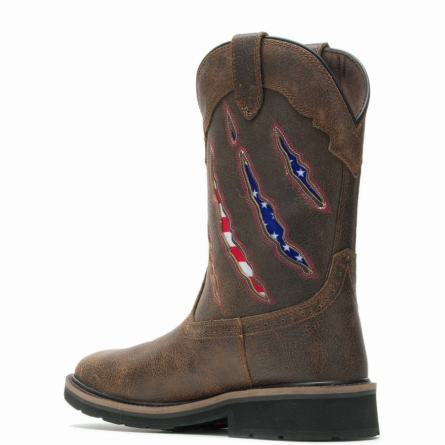 Dark Brown Wolverine Rancher Claw Steel Toe Wellington Men Boots | VBO3031AQ