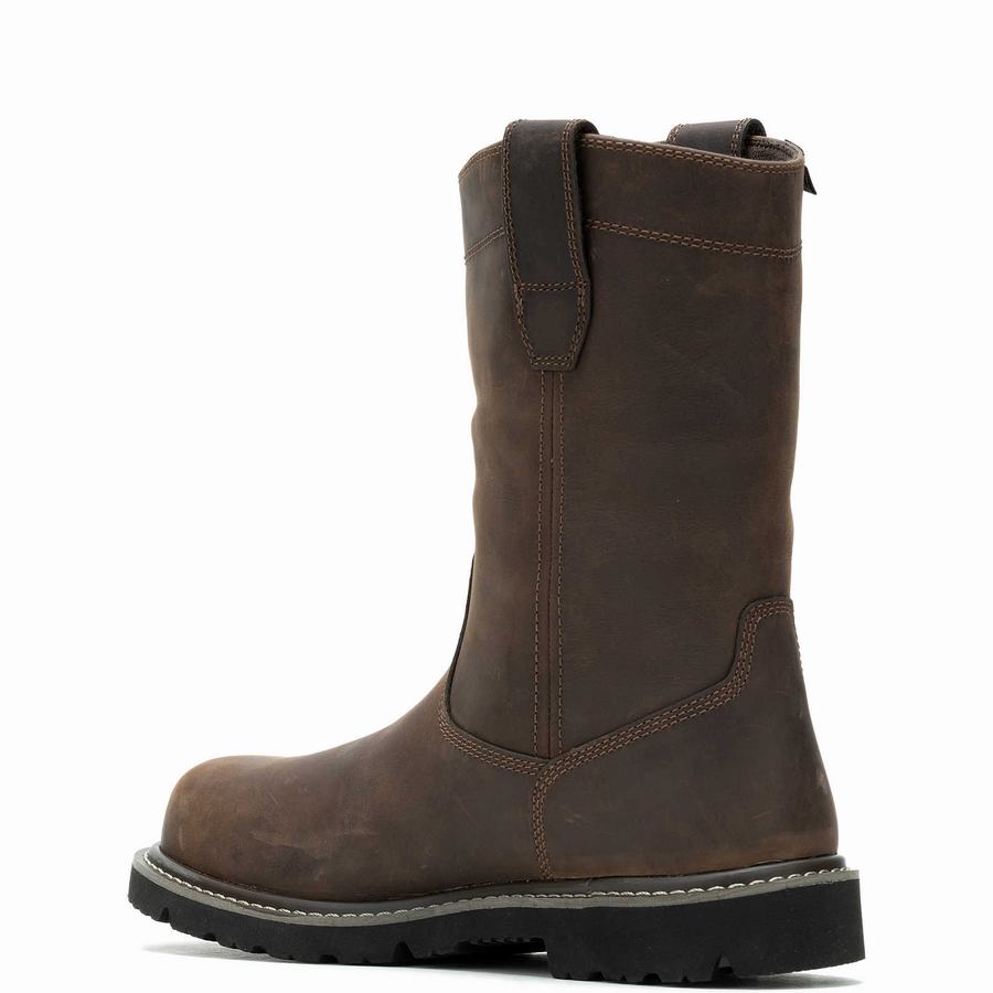 Dark Brown Wolverine Revival Composite-Toe Work Wellington Men Boots | TJH184YW