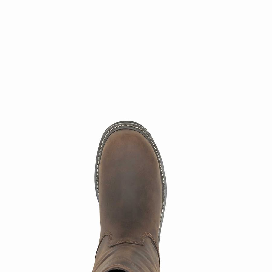 Dark Brown Wolverine Revival Composite-Toe Work Wellington Men Boots | TJH184YW