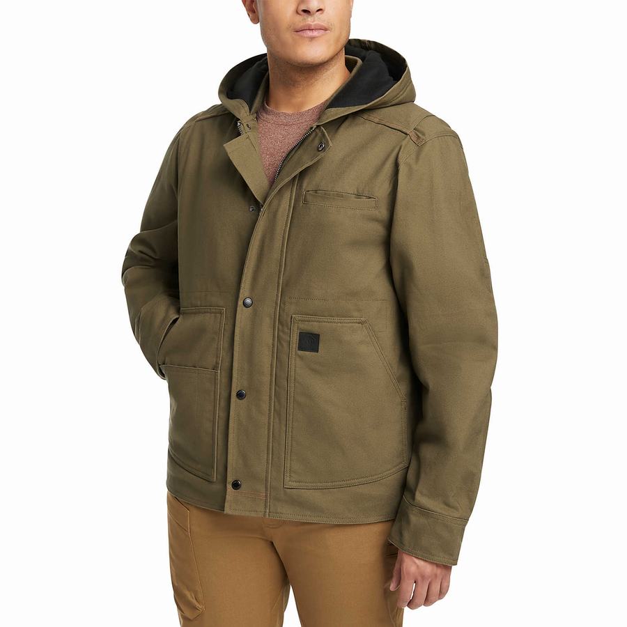 Dark Green Wolverine Guardian Cotton™ Work Men Jackets | IRS7837EF
