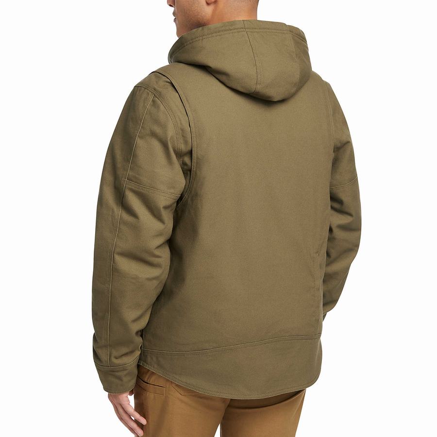 Dark Green Wolverine Guardian Cotton™ Work Men Jackets | IRS7837EF